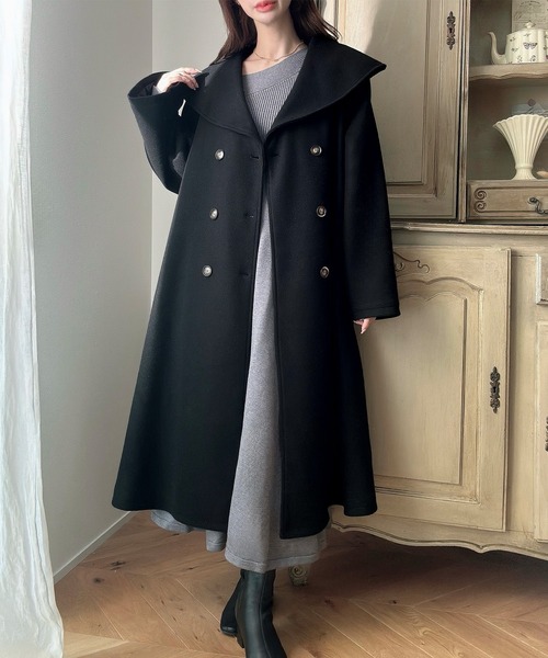 「Meiru」 コート LARGE ブラック レディース_画像4