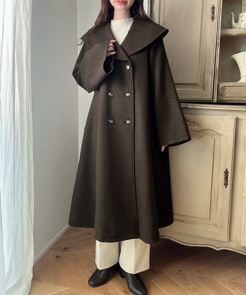 「Meiru」 コート LARGE ブラック レディース_画像6