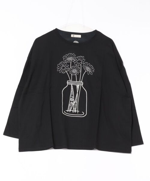 tシャツ (BD)「BARNDOOR」デイジー 刺繍 長袖 Tシャツ レディース BARNDOOR tシャツ (BD)「BARNDOOR」デイジー 刺繍 長袖 Tシャツ