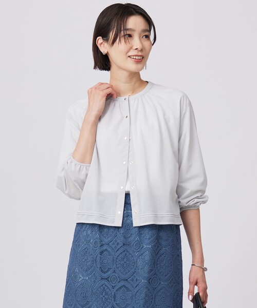 tシャツ 「洗える」シアー カーディガン レディース