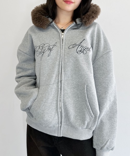 パーカー フェイクファージップアップパーカー メンズ レディース