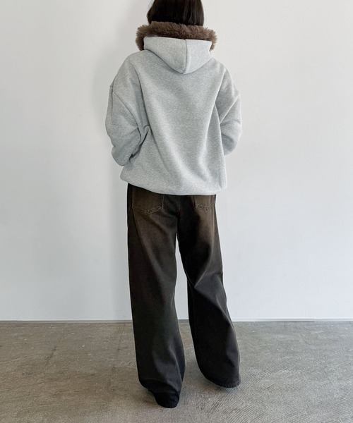 パーカー フェイクファージップアップパーカー メンズ レディース