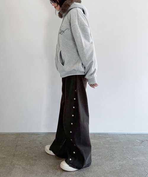 パーカー フェイクファージップアップパーカー メンズ レディース