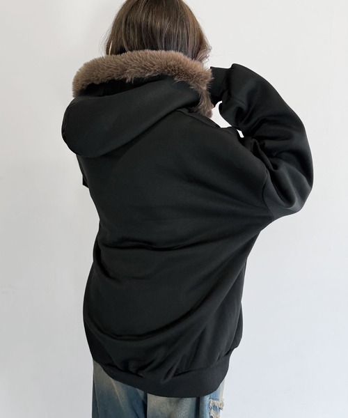 パーカー フェイクファージップアップパーカー メンズ レディース