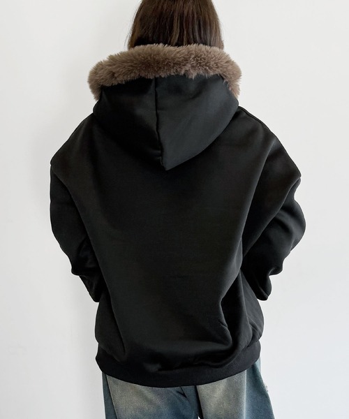 パーカー フェイクファージップアップパーカー メンズ レディース