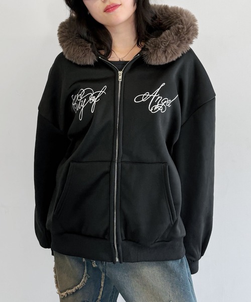 パーカー フェイクファージップアップパーカー メンズ レディース