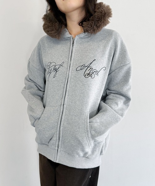 パーカー フェイクファージップアップパーカー メンズ レディース