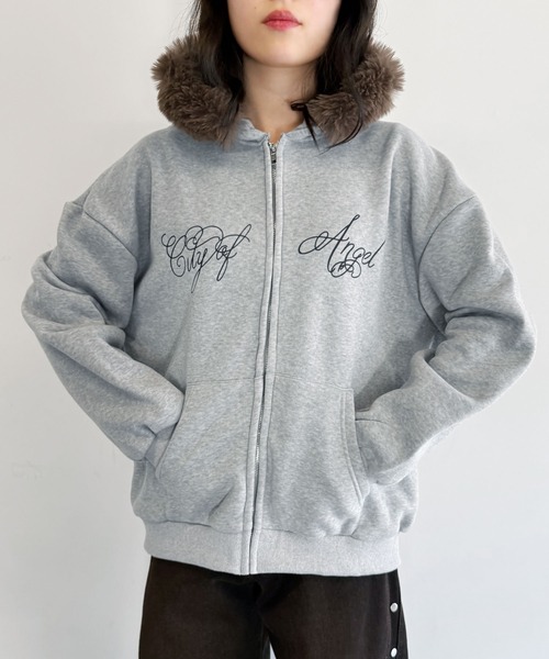 パーカー フェイクファージップアップパーカー メンズ レディース