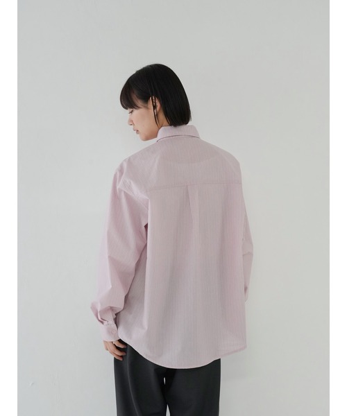 Bargiee ブラウス シャツ ストライプフリルシャツ レディース