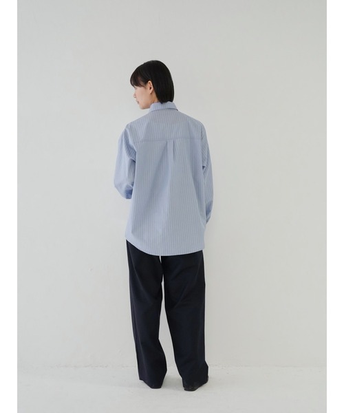 Bargiee ブラウス シャツ ストライプフリルシャツ レディース