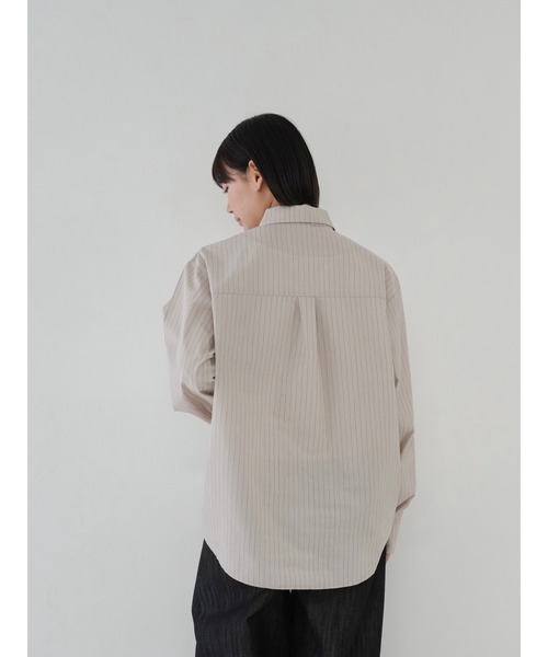 Bargiee ブラウス シャツ ストライプフリルシャツ レディース