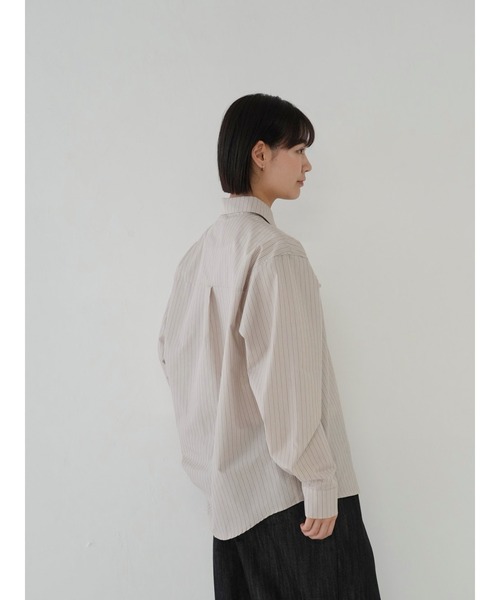 Bargiee ブラウス シャツ ストライプフリルシャツ レディース
