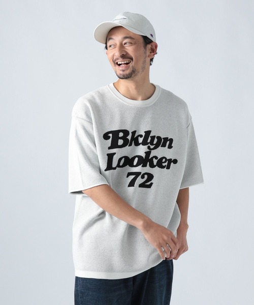 「BAYFLOW」 半袖ニット LARGE ネイビー メンズ