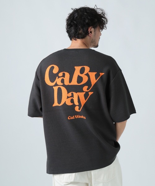 「BAYFLOW」 半袖ニット LARGE ネイビー メンズ