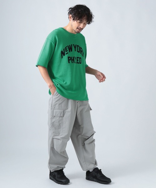 「BAYFLOW」 半袖ニット LARGE ネイビー メンズ