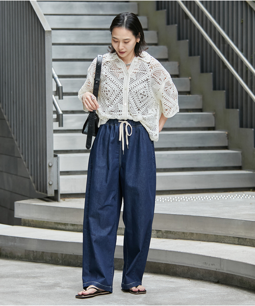 JOURNAL STANDARD カーディガン エンブロイダリークロシェシャツ