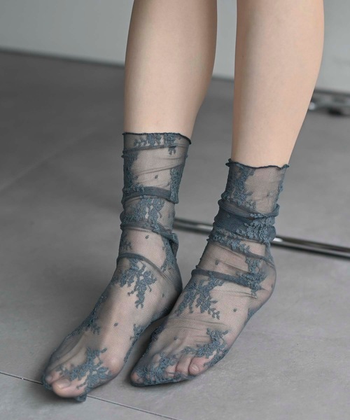 靴下 刺繍レースソックス レディース | FLANEEK. | 15
