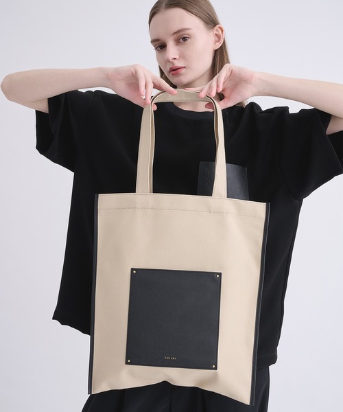 CULLNI トートバッグ 「CULLNI」別注Leather Pocket Canvas Eco