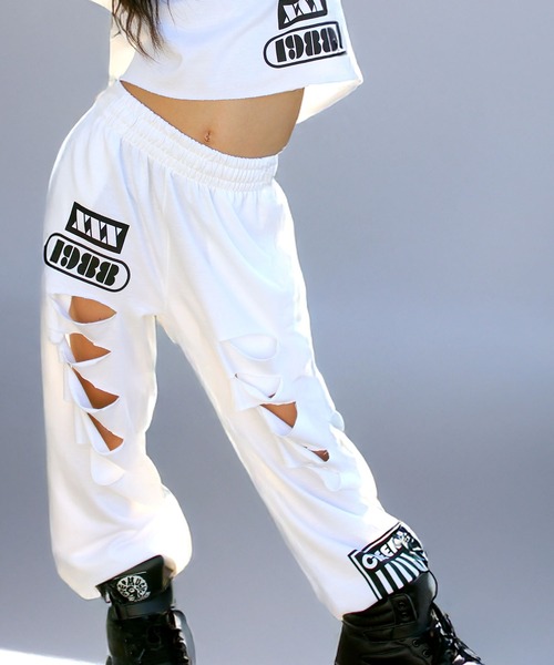 チアリーディング共立女子ジャージスエットパンツ CHEER（チアー） スウェットパンツ ジャージ ダメージ加工スウェット