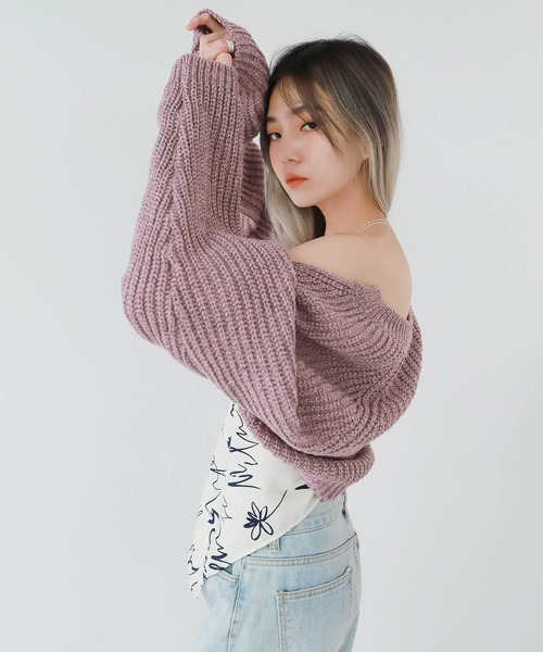 「UNE MANSION」 ニットボレロ FREE ダークグレー レディース_画像2