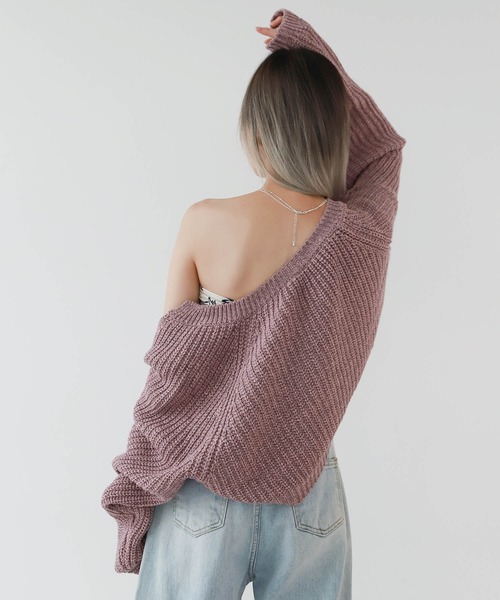 「UNE MANSION」 ニットボレロ FREE ダークグレー レディース_画像4