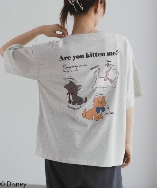 【のり】LittleSunnyBite Disney マリーTシャツ マリー - レディース大きいサイズ3L ディズニー おしゃれキャット