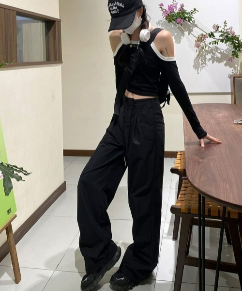 ꒰ঌ໒꒱フェアリーグランジ　テック系ギミックカーゴパンツ　y2k gossip!ロサンゼルス カーゴパンツ 「Y2Kガーリー」速乾カーゴ
