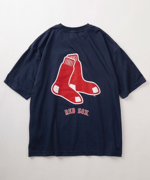 「MLB」 半袖Tシャツ M レッド メンズ