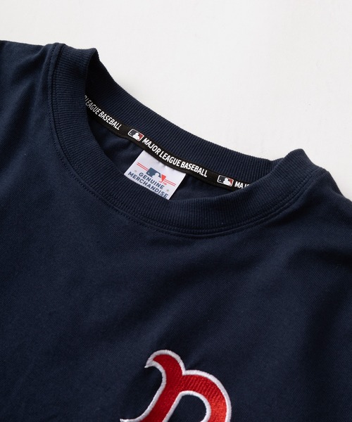 「MLB」 半袖Tシャツ M レッド メンズ