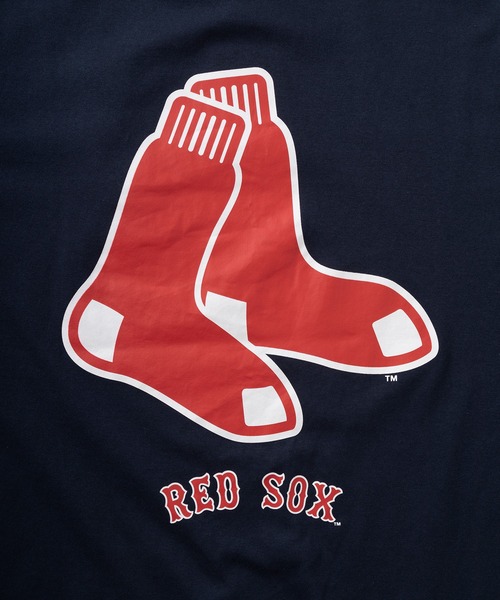 「MLB」 半袖Tシャツ M レッド メンズ