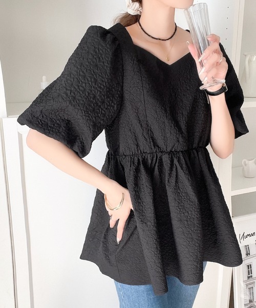 「classicalelf」 半袖チュニック LARGE ブラック レディース