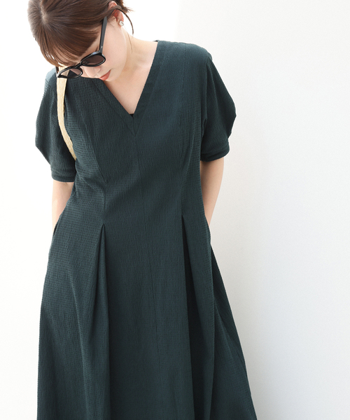 IENA（イエナ） ワンピース 「追加」B. サッカーVネックワンピース