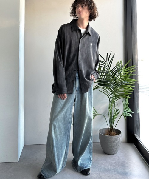 S*n様 オリーブ（OLIVE）ホワイトシャツ Classical Origin シャツ 「日常をアップデート。」刺繍入りウール