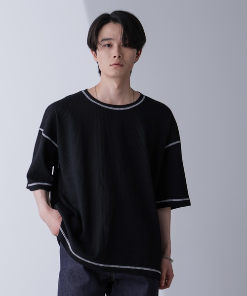 「NANO universe」 半袖Tシャツ M ブラック メンズ