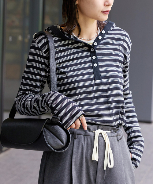tシャツ 別注「MILLER/ミラー」 for JOURNAL STANDARD リブボーダーHOO レディース