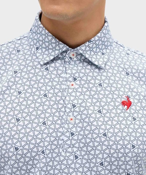 メンズXL le coq sportif ゴルフシャツ ポロシャツ 総柄 ロゴ le coq sportif GOLF（ルコックスポルティフ ゴルフ） ポロシャツ 半袖