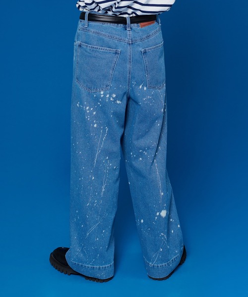 「ONCILY」 加工デニムパンツ MEDIUM ライトインディゴブルー メンズ