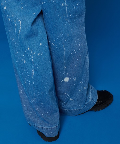 「ONCILY」 加工デニムパンツ MEDIUM ライトインディゴブルー メンズ