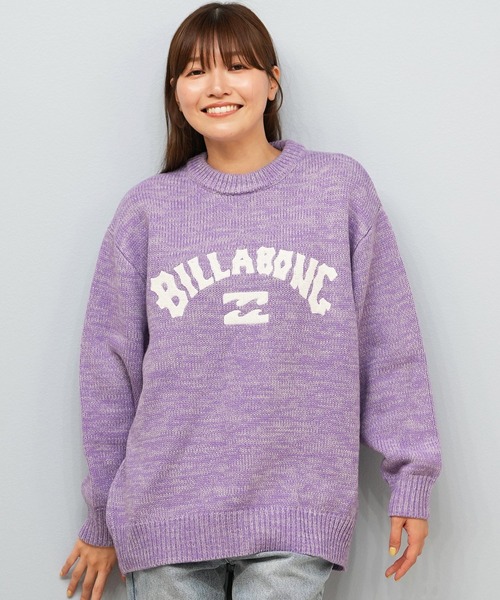 【良配色】billabong カウチン ニット セーター ロゴ入り BILLABONG（ビラボン） ニット セーター ARCH LOGO JQ CREW SWEATER