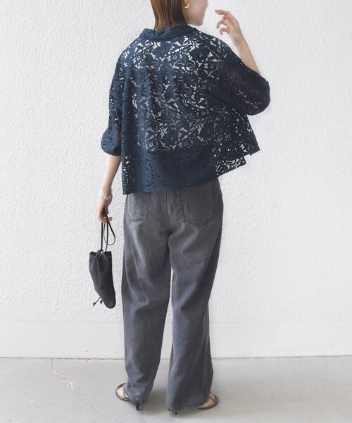 SHIPS（シップス） ブラウス シャツ 「手洗い可能」レース シャツ 羽織