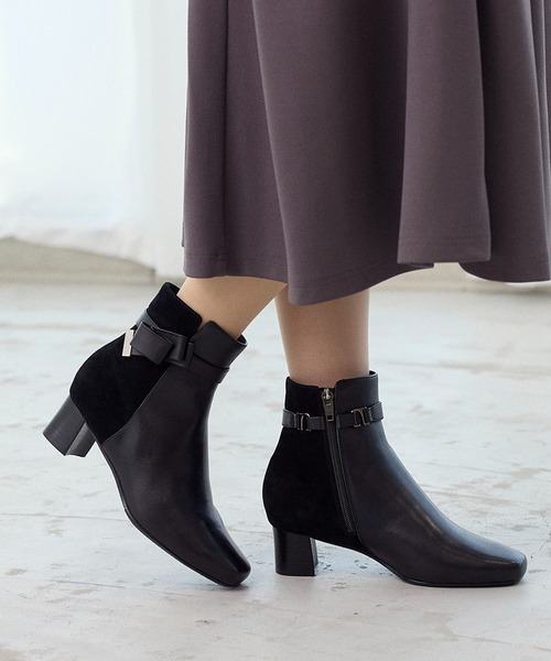 Riz raffinee（リズ ラフィーネ） ブーツ リボンモチーフ付きショート