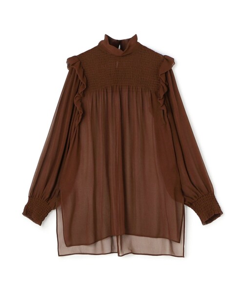 デプレ　シルク　シャツ　ブラウス　定価35,200円　DES PRES 　F DES PRES（デプレ） ブラウス シャツ シルクストライプ バンドカラー