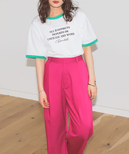 「BeAMS DOT」 半袖Tシャツ FREE グリーン レディース_画像4