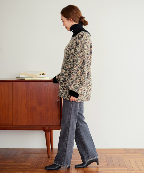 「B.C STOCK」 「Simplicite」長袖ニット FREE ネイビー レディース_画像8