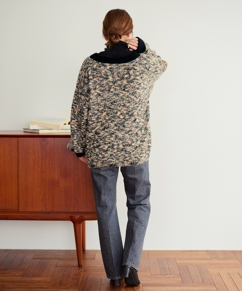 「B.C STOCK」 「Simplicite」長袖ニット FREE ネイビー レディース_画像9