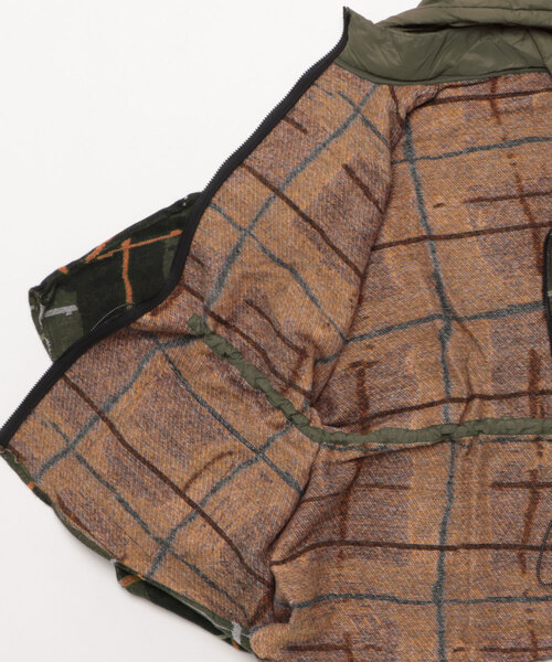 Desigual（デシグアル） ポンチョ フード付きチェック柄ポンチョ