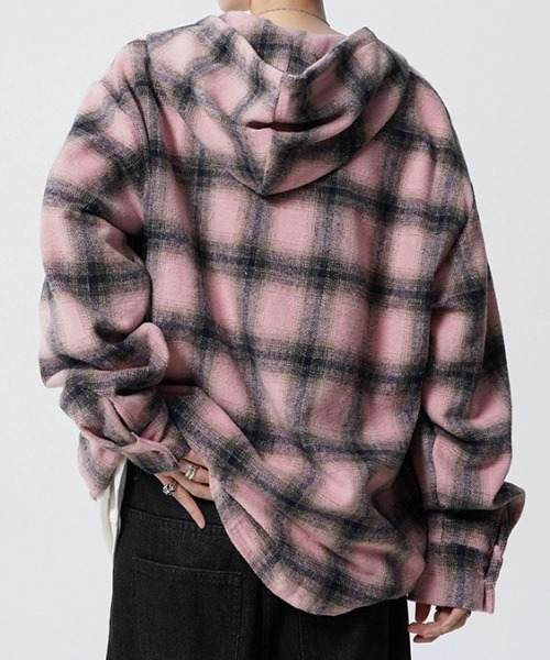 パーカー Street Crushチェックシャツフーディ メンズ レディース