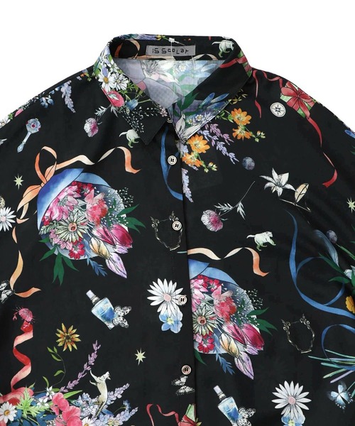 ScoLar（スカラー） シャツワンピース 星座と花束柄シャツワンピース