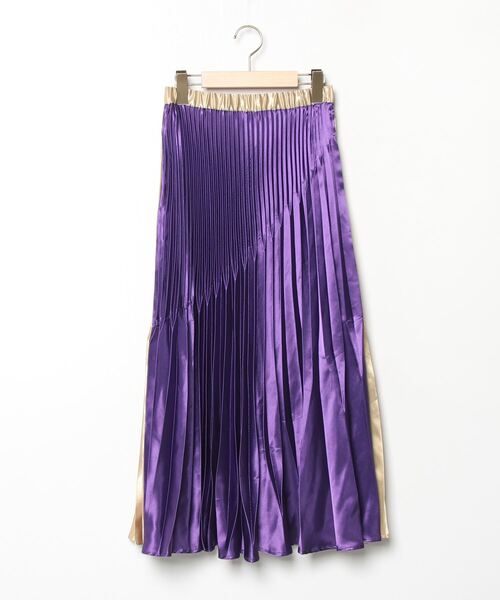 UN3D.（アンスリード） プリーツスカート 38 パープル レディース