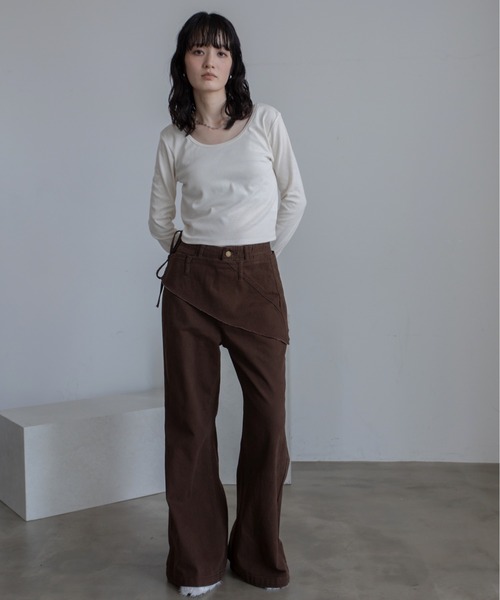 tシャツ ざっくりUネッククロップド丈トップス レディース : ZOZOTOWN